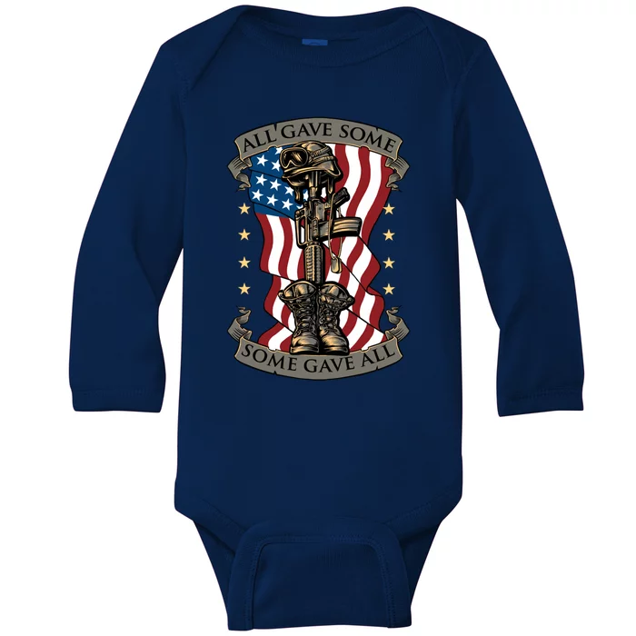 All Gave Some Some Gave All Memorial Cool Gift Baby Long Sleeve Bodysuit