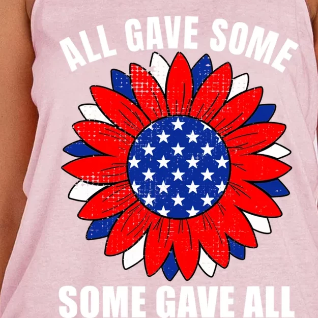 All Gave Some Gift Some Gave All Veteran Gift Women's Knotted Racerback Tank