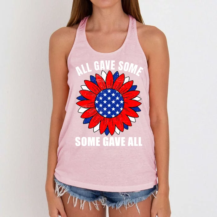 All Gave Some Gift Some Gave All Veteran Gift Women's Knotted Racerback Tank