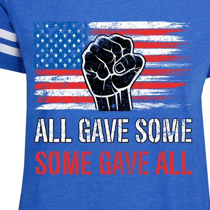 All Gave Some Some Gave All American Soldier Patriot Veteran Funny Gift Enza Ladies Jersey Football T-Shirt