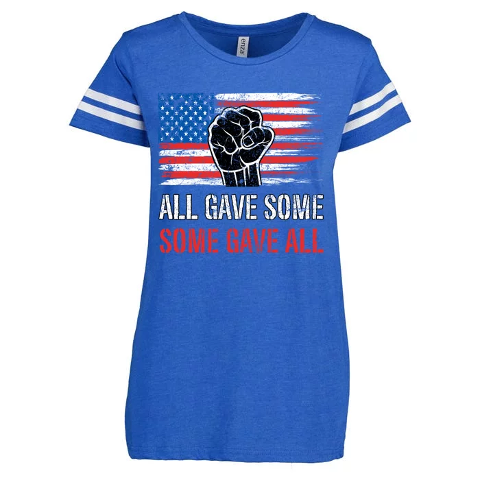 All Gave Some Some Gave All American Soldier Patriot Veteran Funny Gift Enza Ladies Jersey Football T-Shirt