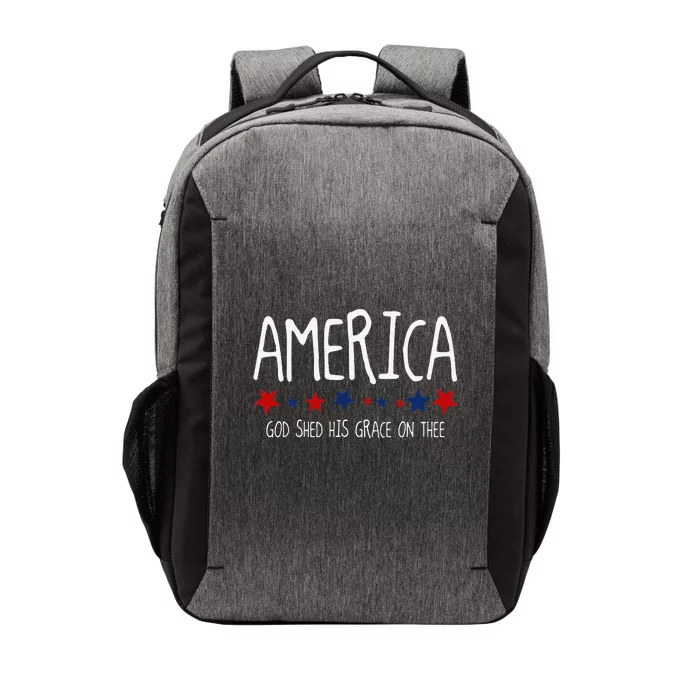 America God Shed His Grace on Thee Tee 4th of July Vector Backpack