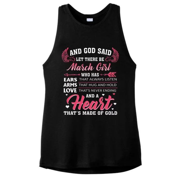 And God Said Let There Be March Who Has Ladies Tri-Blend Wicking Tank