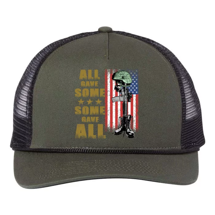 All Gave Some Some Gave All Battlefield Cross Funny Gift Retro Rope Trucker Hat Cap