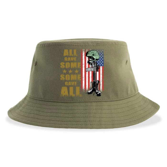 All Gave Some Some Gave All Battlefield Cross Funny Gift Sustainable Bucket Hat