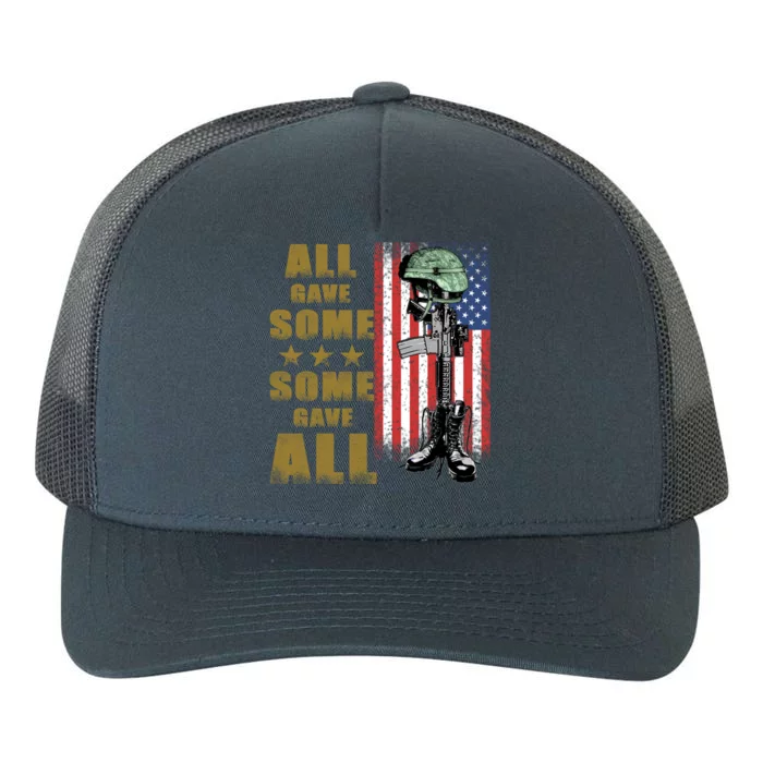 All Gave Some Some Gave All Battlefield Cross Funny Gift Yupoong Adult 5-Panel Trucker Hat