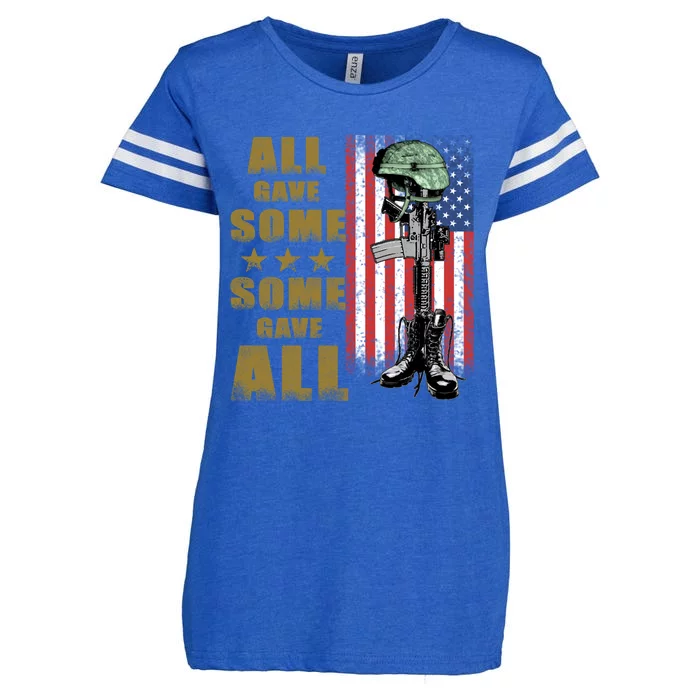 All Gave Some Some Gave All Battlefield Cross Funny Gift Enza Ladies Jersey Football T-Shirt