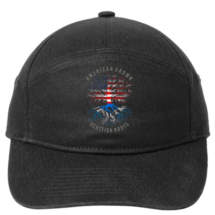 American Grown Scottish Roots Usa Scotland Flag Heritage 7-Panel Snapback Hat