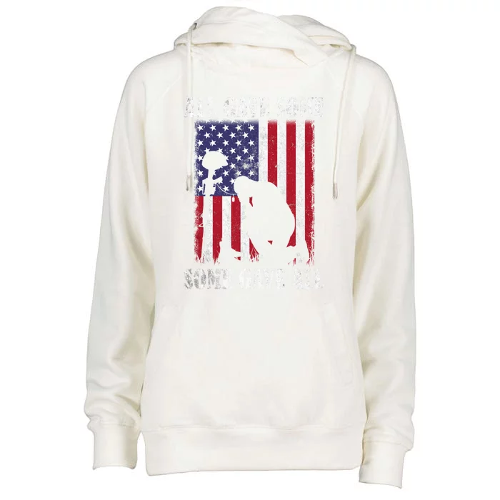 All Gave Some Some Gave All Funny Gift Veteran And Memorial's Day Gift Womens Funnel Neck Pullover Hood