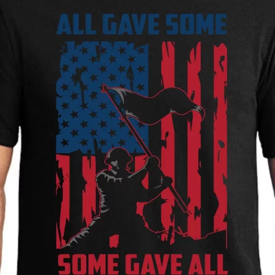 All Gave Some Some Gave All 4th Of July American Flag Hat Funny Gift Pajama Set