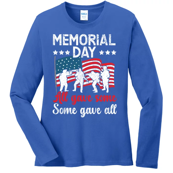 All Gave Some Some Gave All Usa Flag American Memorial Day Gift Ladies Long Sleeve Shirt