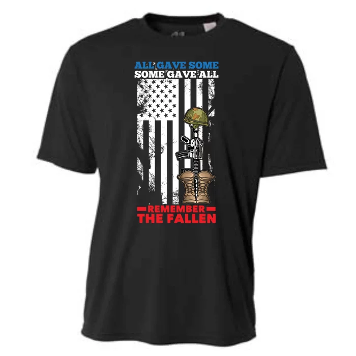 All Gave Some Some Gave All Flag Veteran Memorial Day Gift Cooling Performance Crew T-Shirt