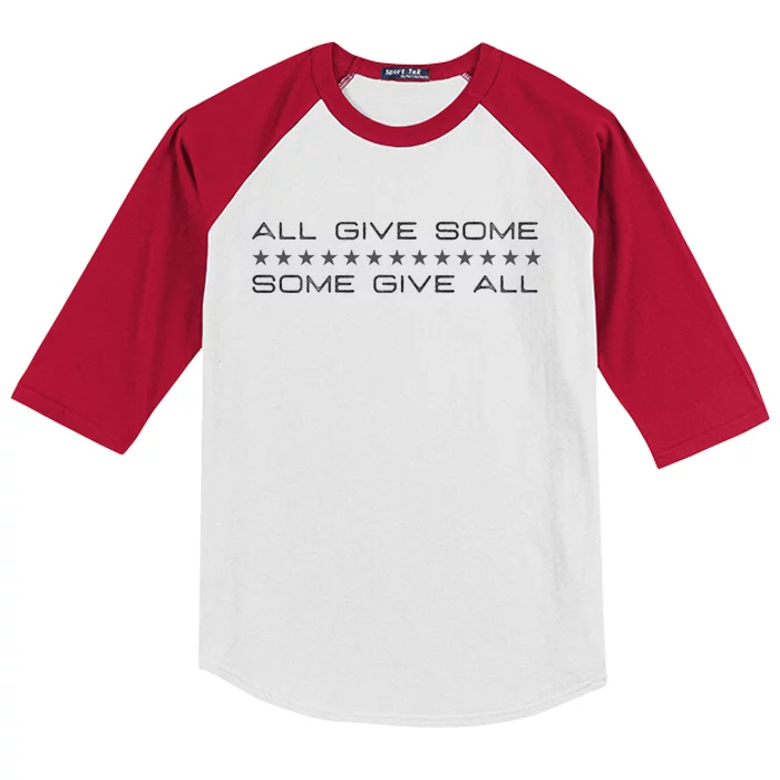 All Gave Some Some Gave All Thin Blue Line Gift Kids Colorblock Raglan Jersey