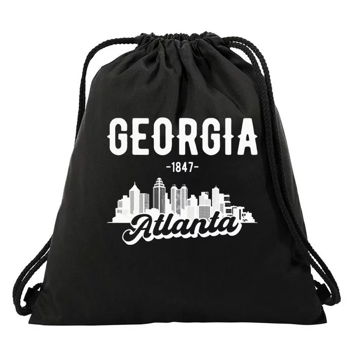 Atlanta Georgia Skyline Drawstring Bag