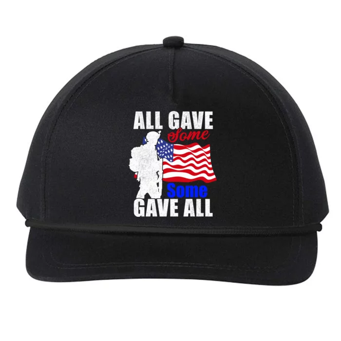 All Gave Some Some Gave All Veteran Memorial Day Gift Snapback Five-Panel Rope Hat