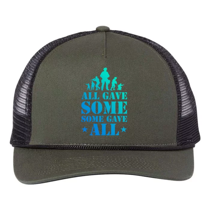 All Gave Some Some Gave All Gift Veterans Gift Retro Rope Trucker Hat Cap