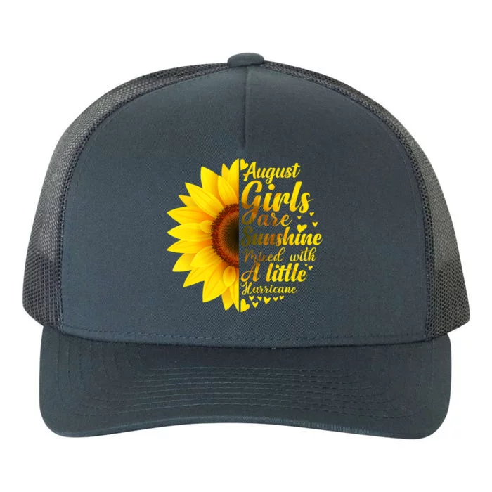 August Girls Sunshine Mixed Hurricane Gift Sunflower Birthday Gift Yupoong Adult 5-Panel Trucker Hat