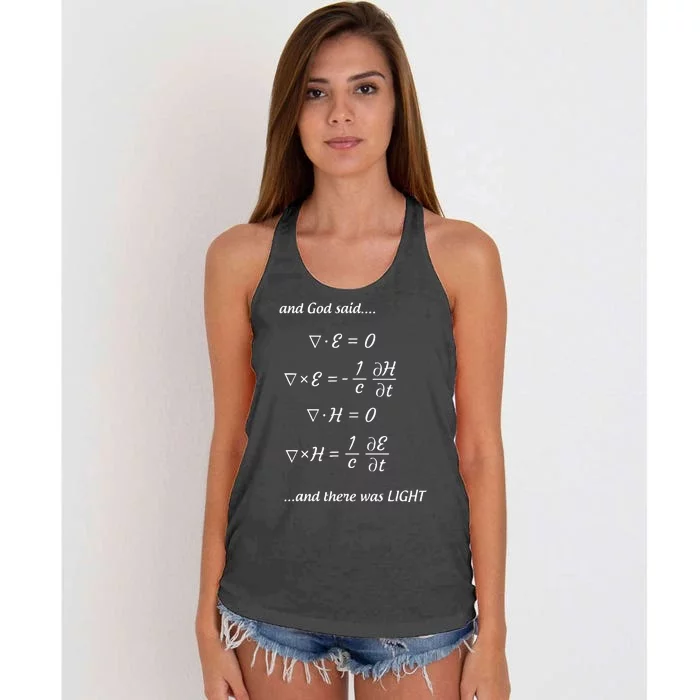 And God Said MaxwellS Equations And There Was Light Women's Knotted Racerback Tank