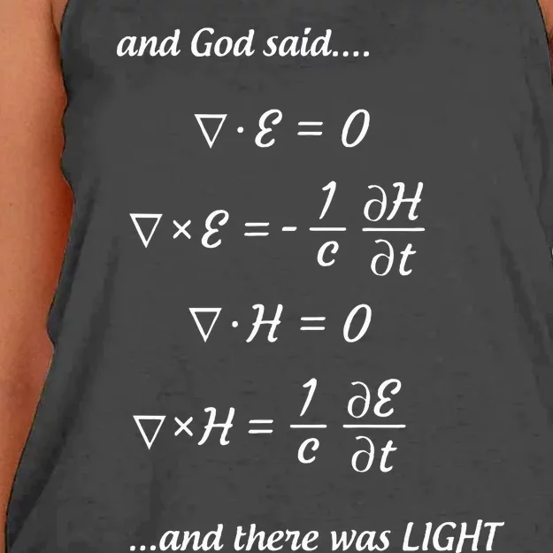 And God Said MaxwellS Equations And There Was Light Women's Knotted Racerback Tank