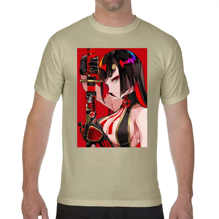 Anime Girl Samurai Waifu Japanese Aesthetic Otaku Weeb Comfort Colors T-Shirt