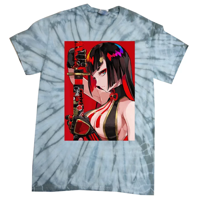 Anime Girl Samurai Waifu Japanese Aesthetic Otaku Weeb Tie-Dye T-Shirt