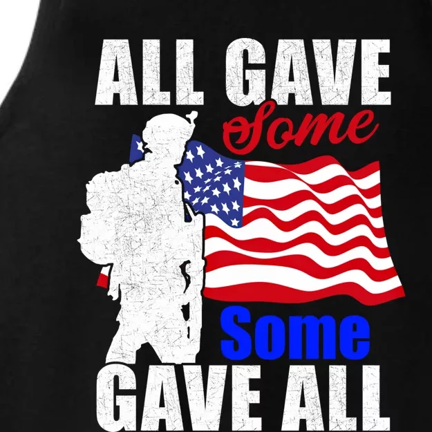 All Gave Some Some Gave All Veteran Memorial Day Gift Ladies Tri-Blend Wicking Tank