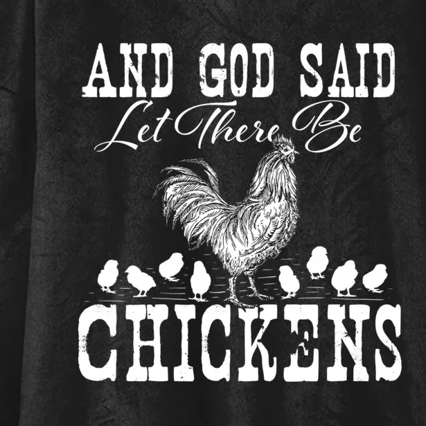 And God Said Let There Be Chickens Farm Animal Farming Hooded Wearable Blanket