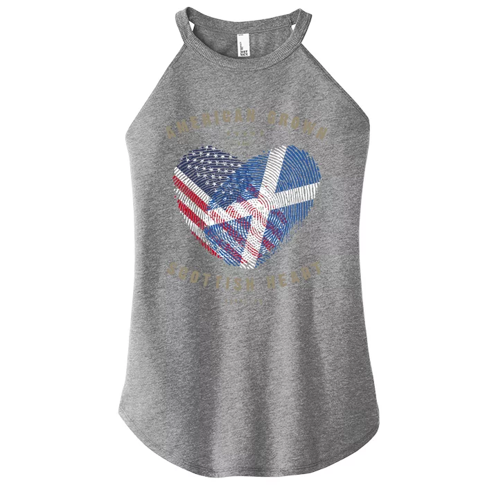 American Grown Scottish Heart Love Scotland Flag Gift Women’s Perfect Tri Rocker Tank