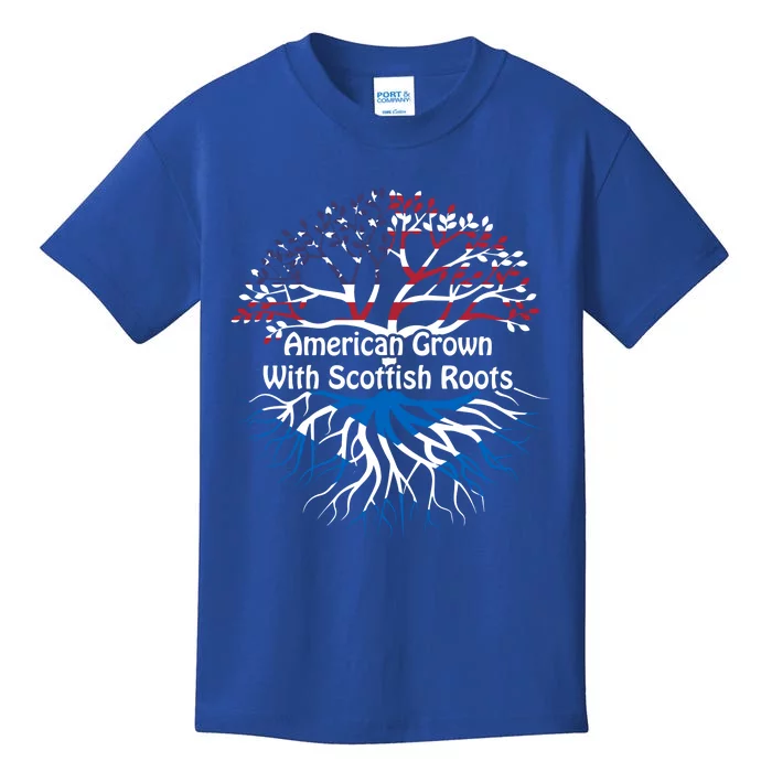 American Grown Scottish Roots Heritage Pride Gift Kids T-Shirt