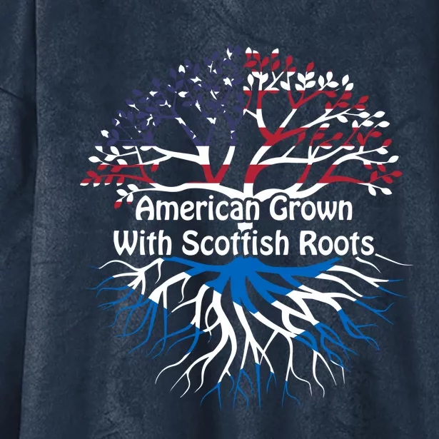 American Grown Scottish Roots Heritage Pride Gift Hooded Wearable Blanket