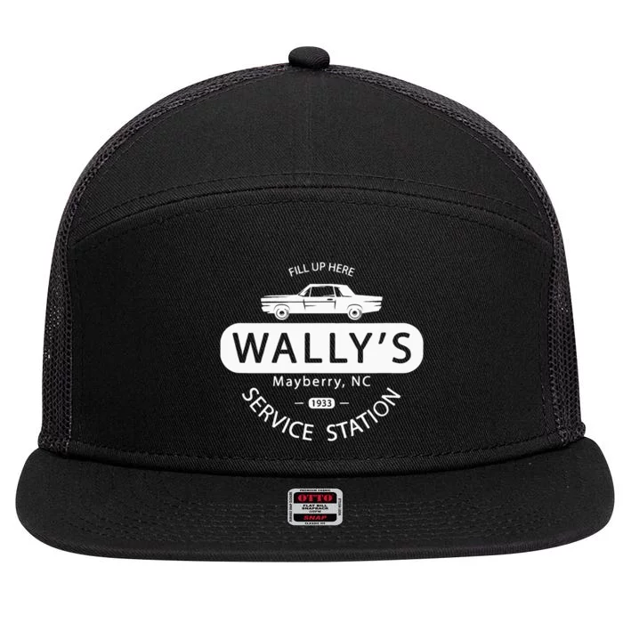 Wallys Service Station Classic TV 7 Panel Mesh Trucker Snapback Hat