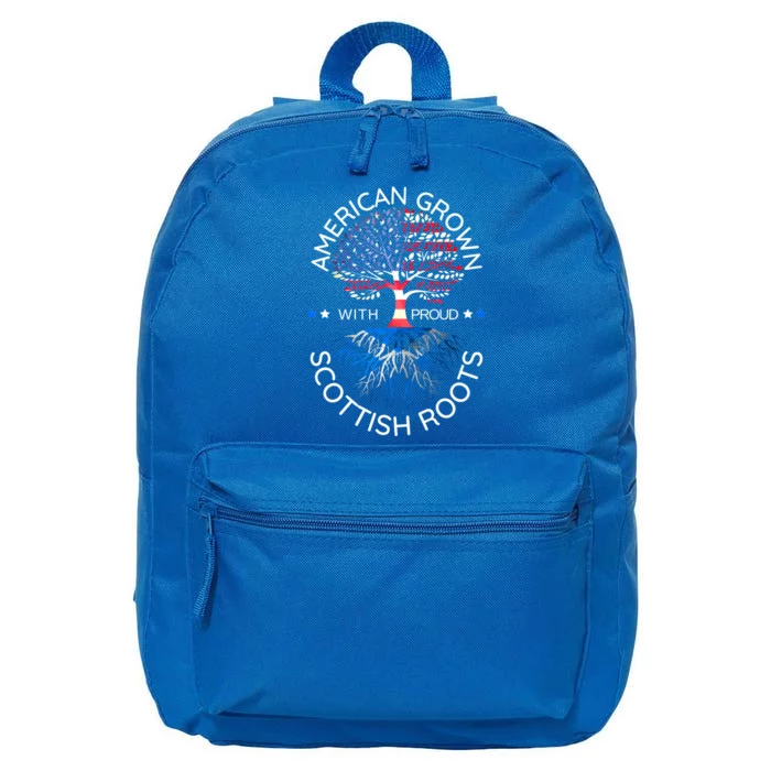 American Grown Scottish Roots Scotland Usa Heritage Tree Gift 16 in Basic Backpack