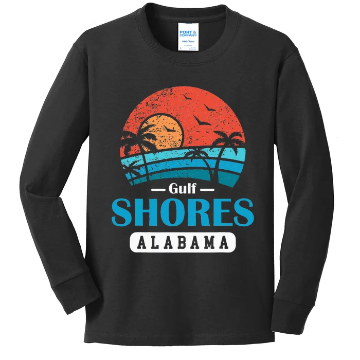 Alabama Gulf Shores Beach Family Vacation Souvenir Gift Kids Long Sleeve Shirt