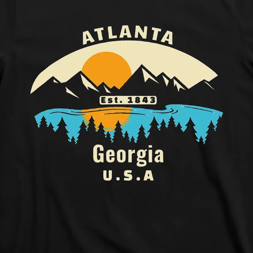 Atlanta Georgia Souvenir Mountain Sunset River T-Shirt