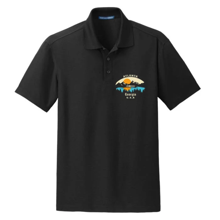 Atlanta Georgia Souvenir Mountain Sunset River Dry Zone Grid Performance Polo