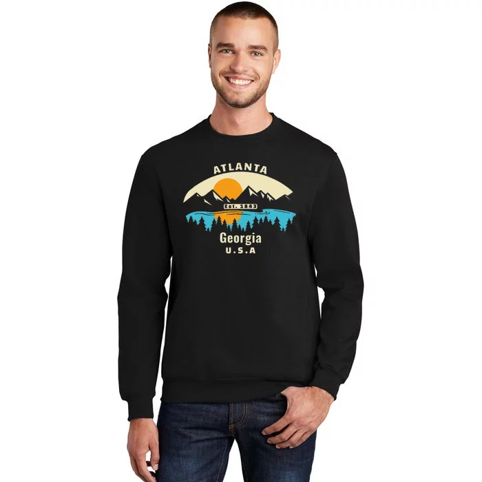 Atlanta Georgia Souvenir Mountain Sunset River Tall Sweatshirt