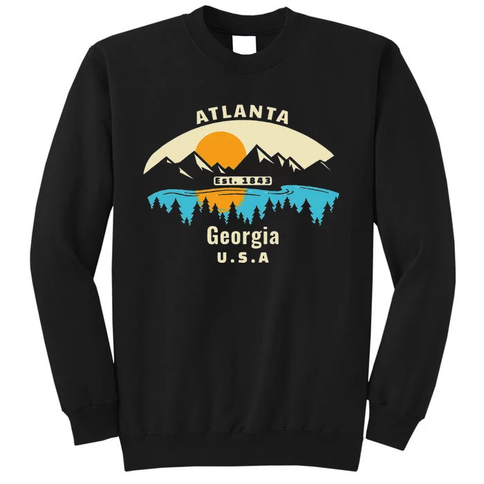 Atlanta Georgia Souvenir Mountain Sunset River Tall Sweatshirt