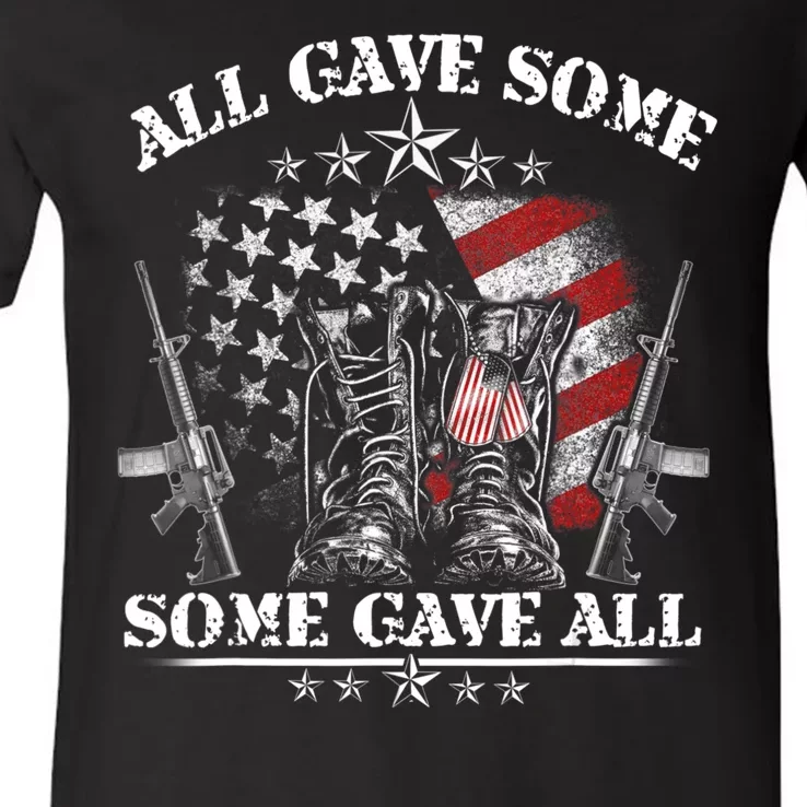 All Gave Some Some Gave All Veteran & Memorial's Day V-Neck T-Shirt