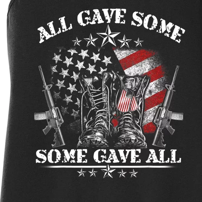 All Gave Some Some Gave All Veteran & Memorial's Day Women's Racerback Tank