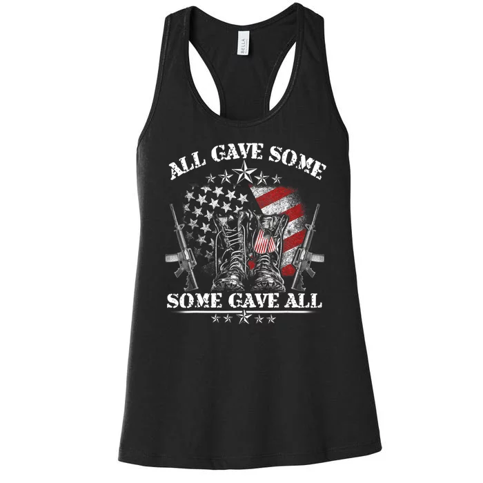 All Gave Some Some Gave All Veteran & Memorial's Day Women's Racerback Tank