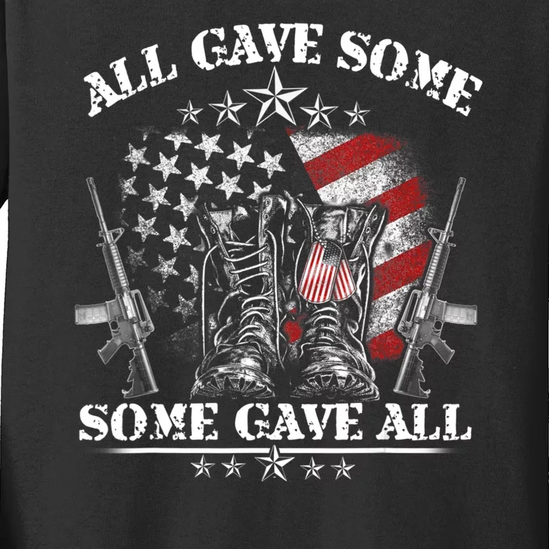 All Gave Some Some Gave All Veteran & Memorial's Day Kids Long Sleeve Shirt