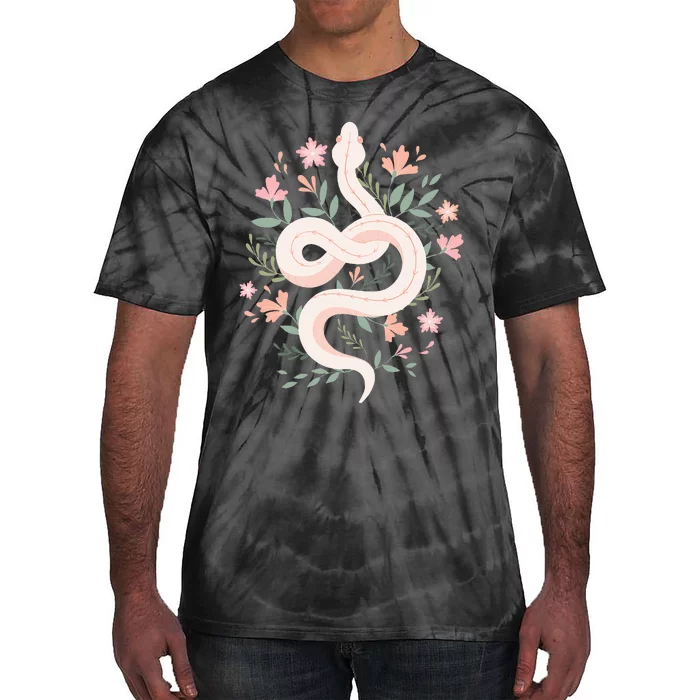 Aesthetic Graphic S Mystical Snake Flower Pastel Goth Tie-Dye T-Shirt