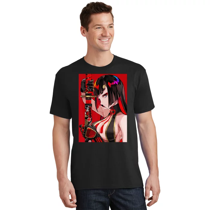 Anime Girl Samurai Waifu Japanese Aesthetic Otaku Weeb T-Shirt