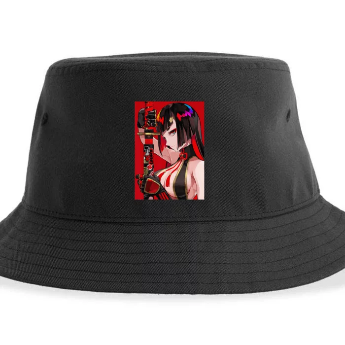 Anime Girl Samurai Waifu Japanese Aesthetic Otaku Weeb Sustainable Bucket Hat