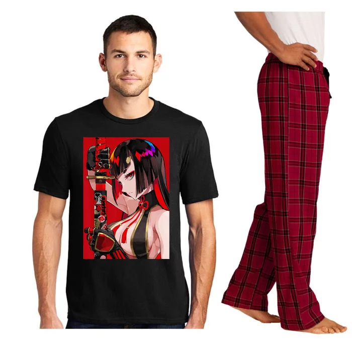 Anime Girl Samurai Waifu Japanese Aesthetic Otaku Weeb Pajama Set