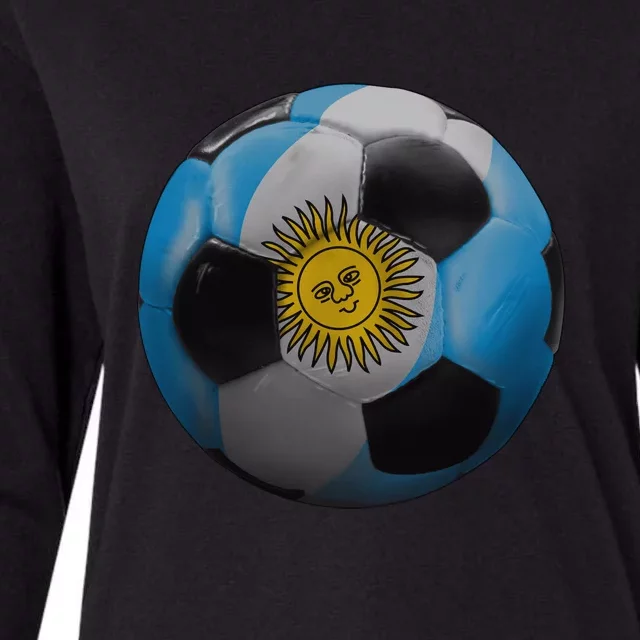 Argentina Glow Soccer Ball Logo Womens Cotton Relaxed Long Sleeve T-Shirt