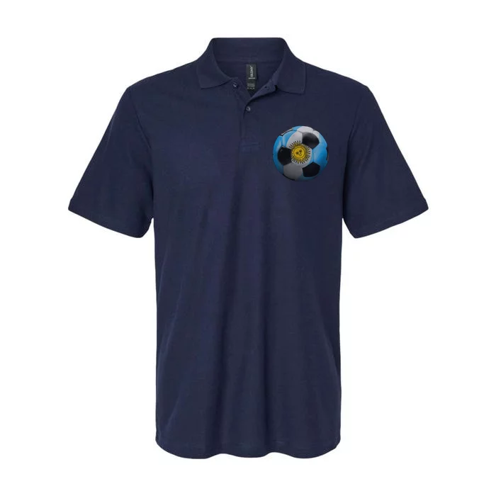 Argentina Glow Soccer Ball Logo Softstyle Adult Sport Polo