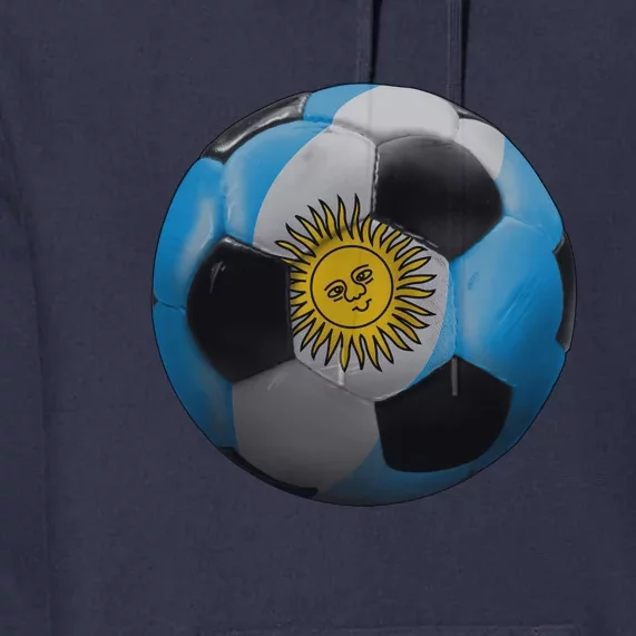 Argentina Glow Soccer Ball Logo Premium Hoodie