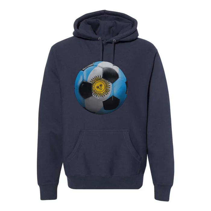 Argentina Glow Soccer Ball Logo Premium Hoodie