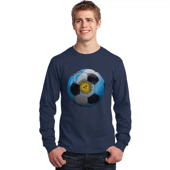 Argentina Glow Soccer Ball Logo Tall Long Sleeve T-Shirt